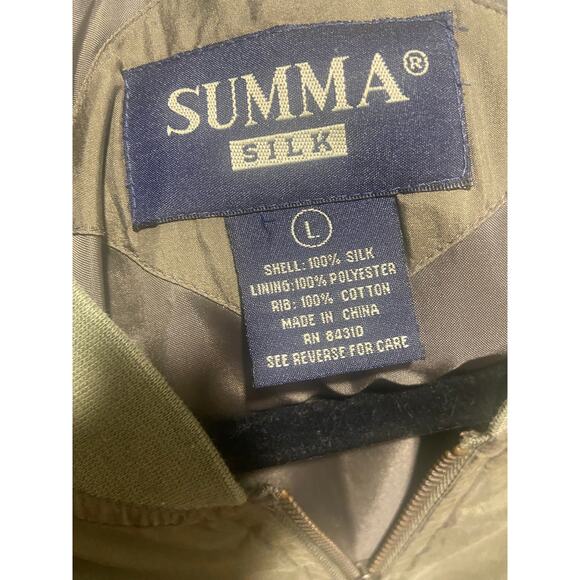 Vintage Summa Olive Green Bomber Jacket – Size Large - Picture 4 of 4